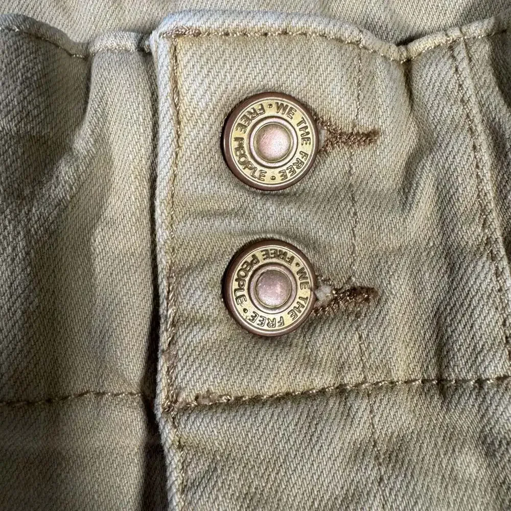 Free People We The Free High Rise Flare Jeans Olive Mineral Wash Size 28